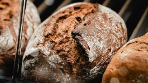 a close up of some food